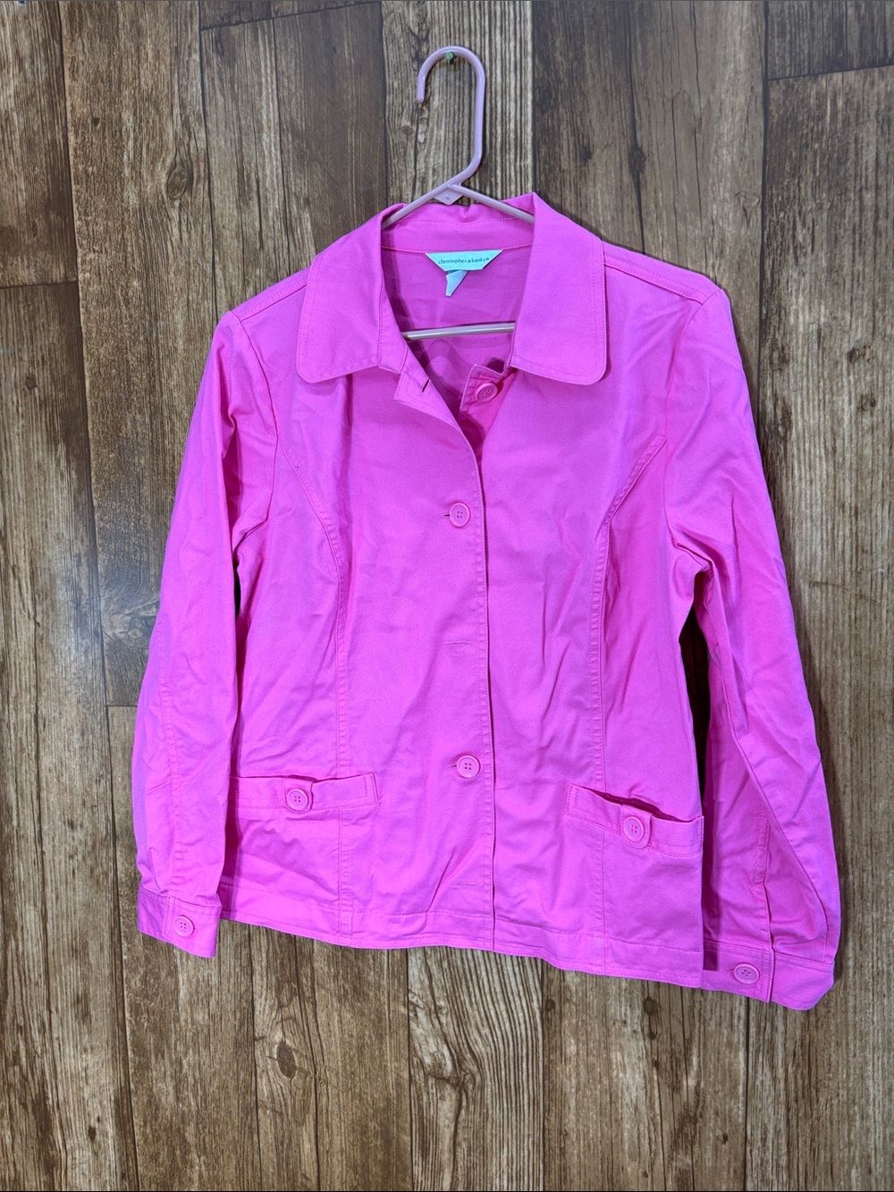 Christopher & Banks Hot Pink Button-Front Jacket